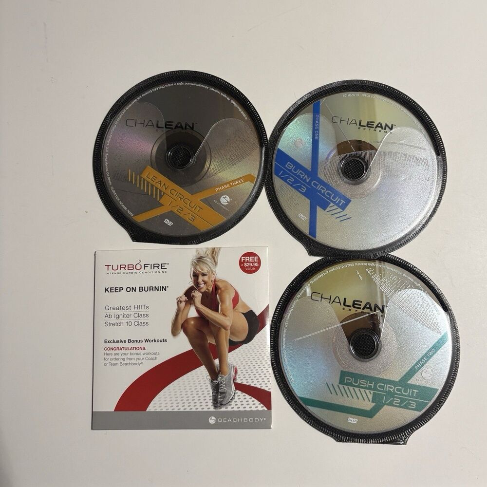 Beachbody Turbo Fire 4 Disc Set Push Circuit Lean Burn